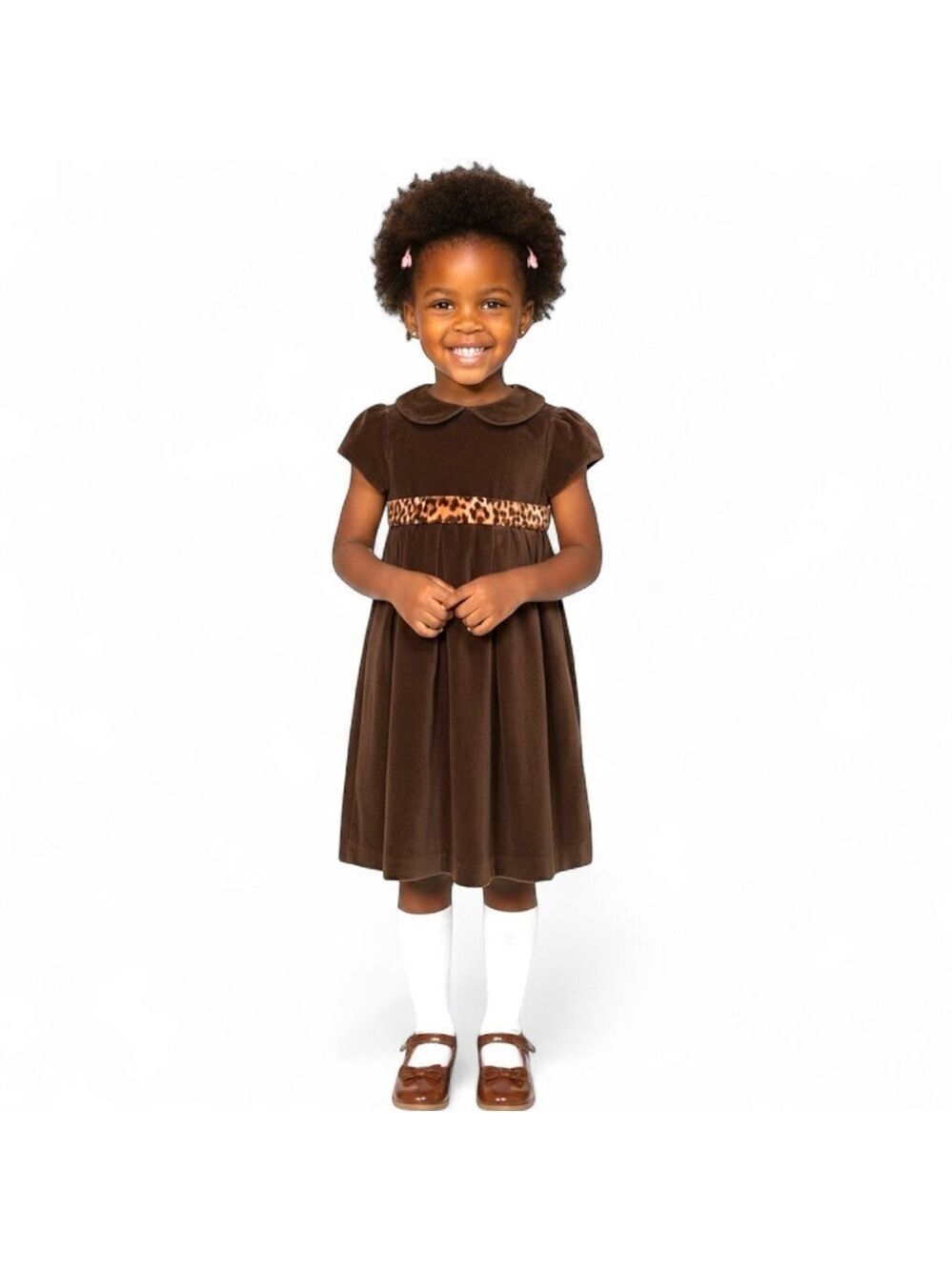Baby Gap Brown Velvet Leopard Dress Size 4 Years